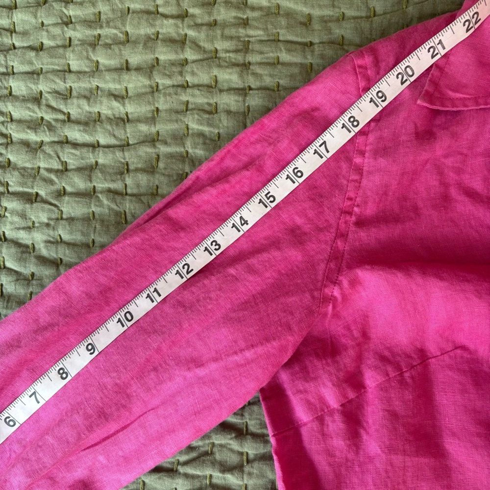 Susan Bristol Women’s Pink 100% Linen Blouse XL Beach Lagenlook - Picture 13 of 13